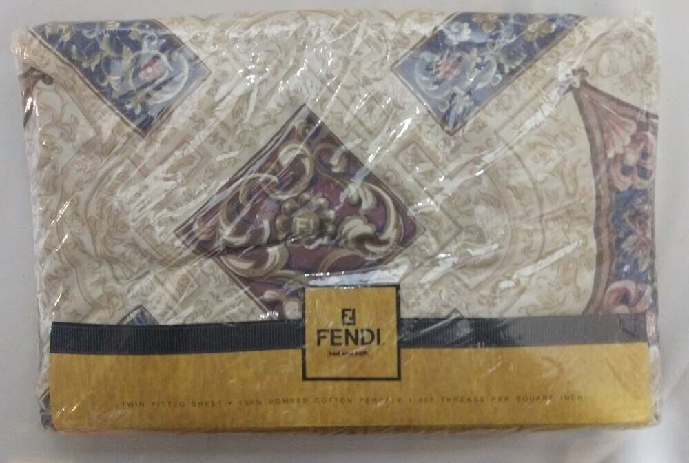 FENDI Bed & Bath Twin fitted sheet Castel Sant\' Angelo 200 thread count NEW USA