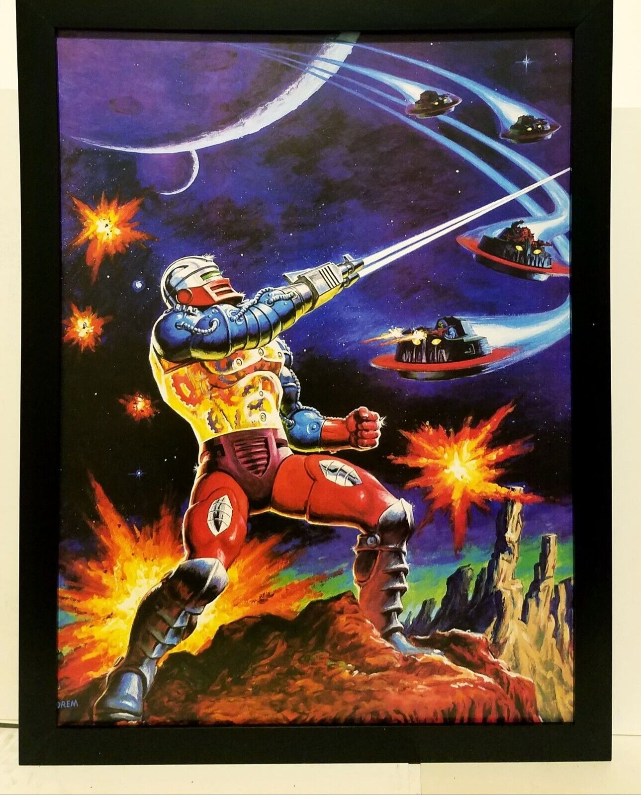 Roboto He-Man Masters of the Universe by Earl Norem 9x12 FRAMED Art Print Poster