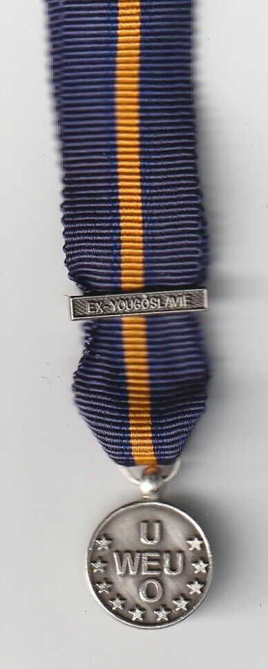 Western European Union Mission Service  EX YOUGOSLAVIE miniature medal WEU.UEO