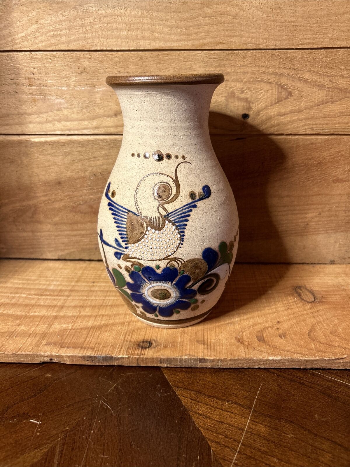 Vintage Ceramic/clay Vase Handmade Pottery, hand painted