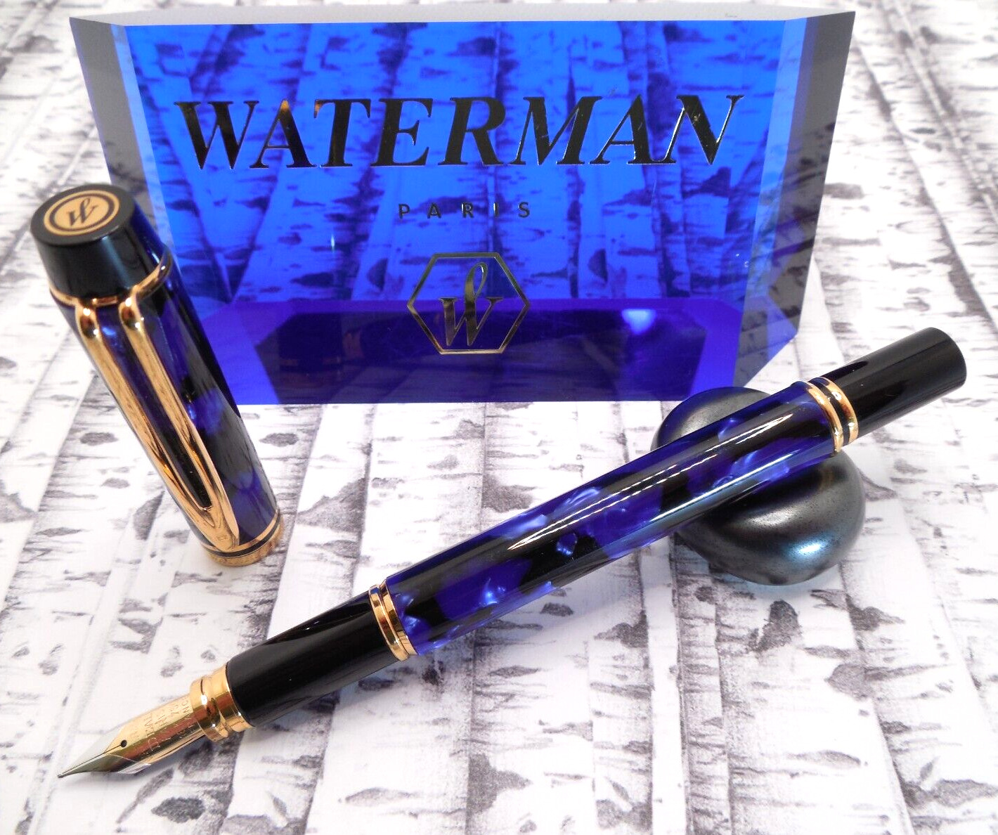 WATERMAN LE MAN RHAPSODY FOUNTAIN PEN  MINERAL BLUE/GOLD  18K/750  NEW IN BOX