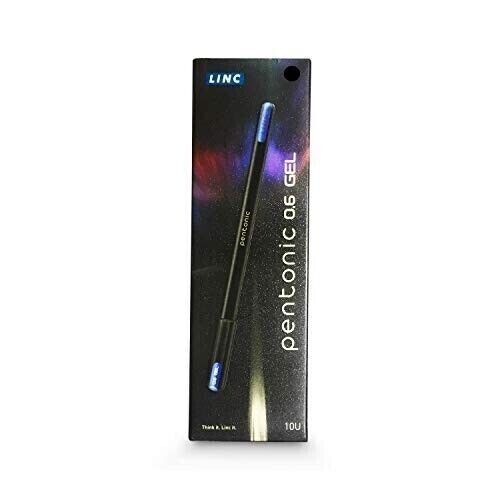 Linc Pentonic Black Gel Pen, 0.6 mm (5 Box X 10 Pen) Blister Pack, Black Ink