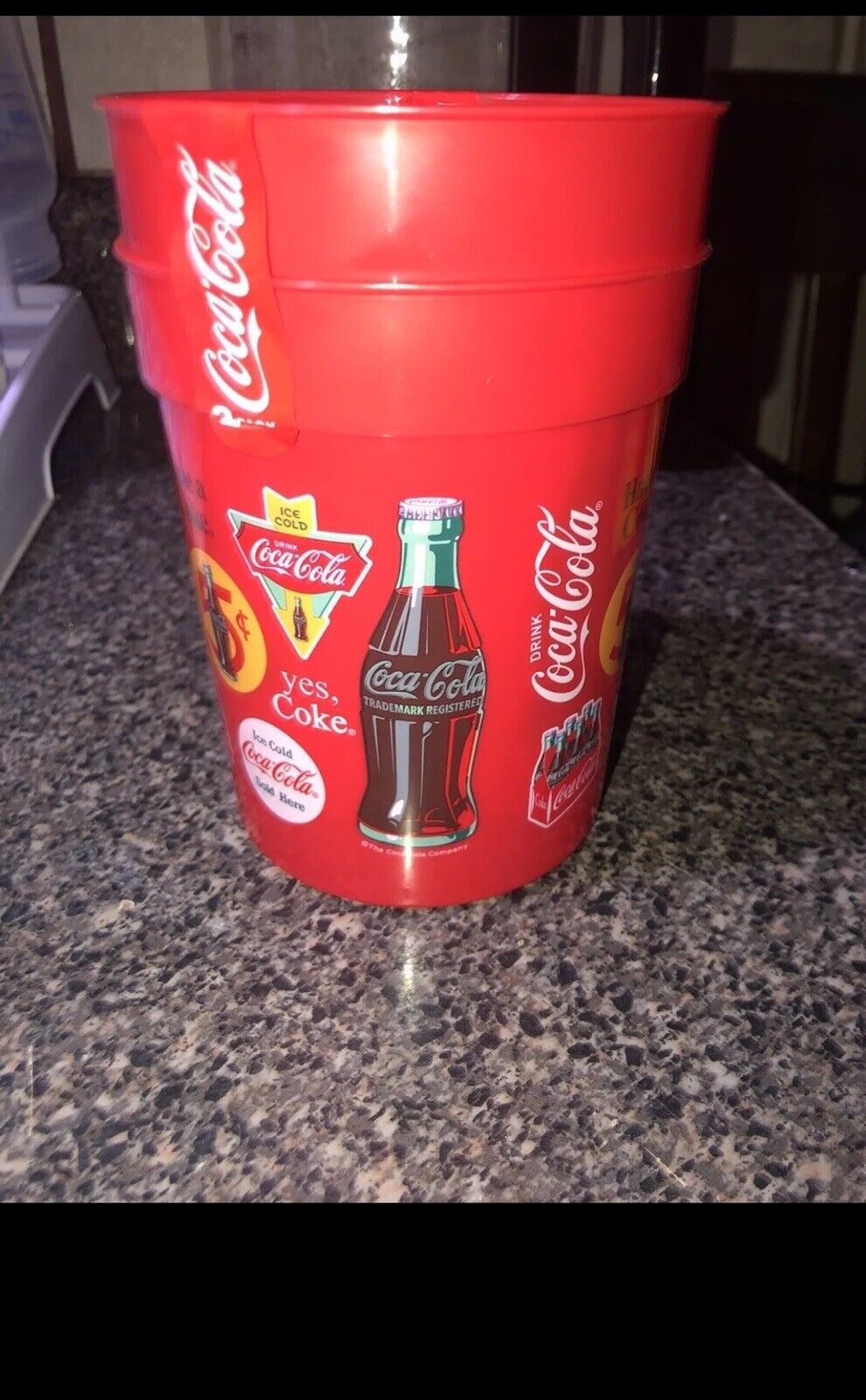 Set of 2 New Coke Coca-Cola 25 fl oz Vintage Logo Advertisements Red Plastic Cup