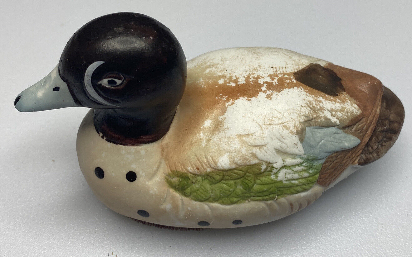 VINTAGE CERAMIC DUCK LINT REMOVER With Brown Head Made In Tiawan