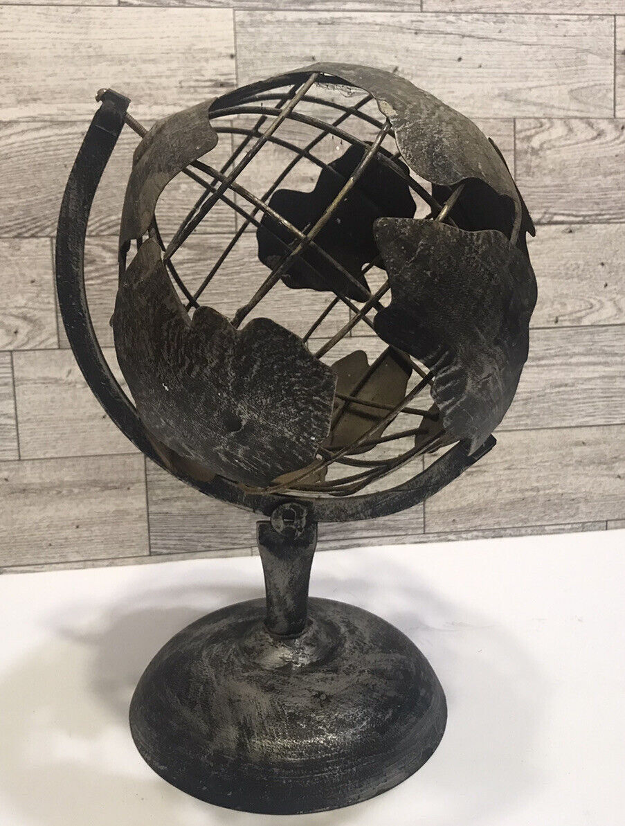 Metal Decorative World Globe Sphere Sculpture