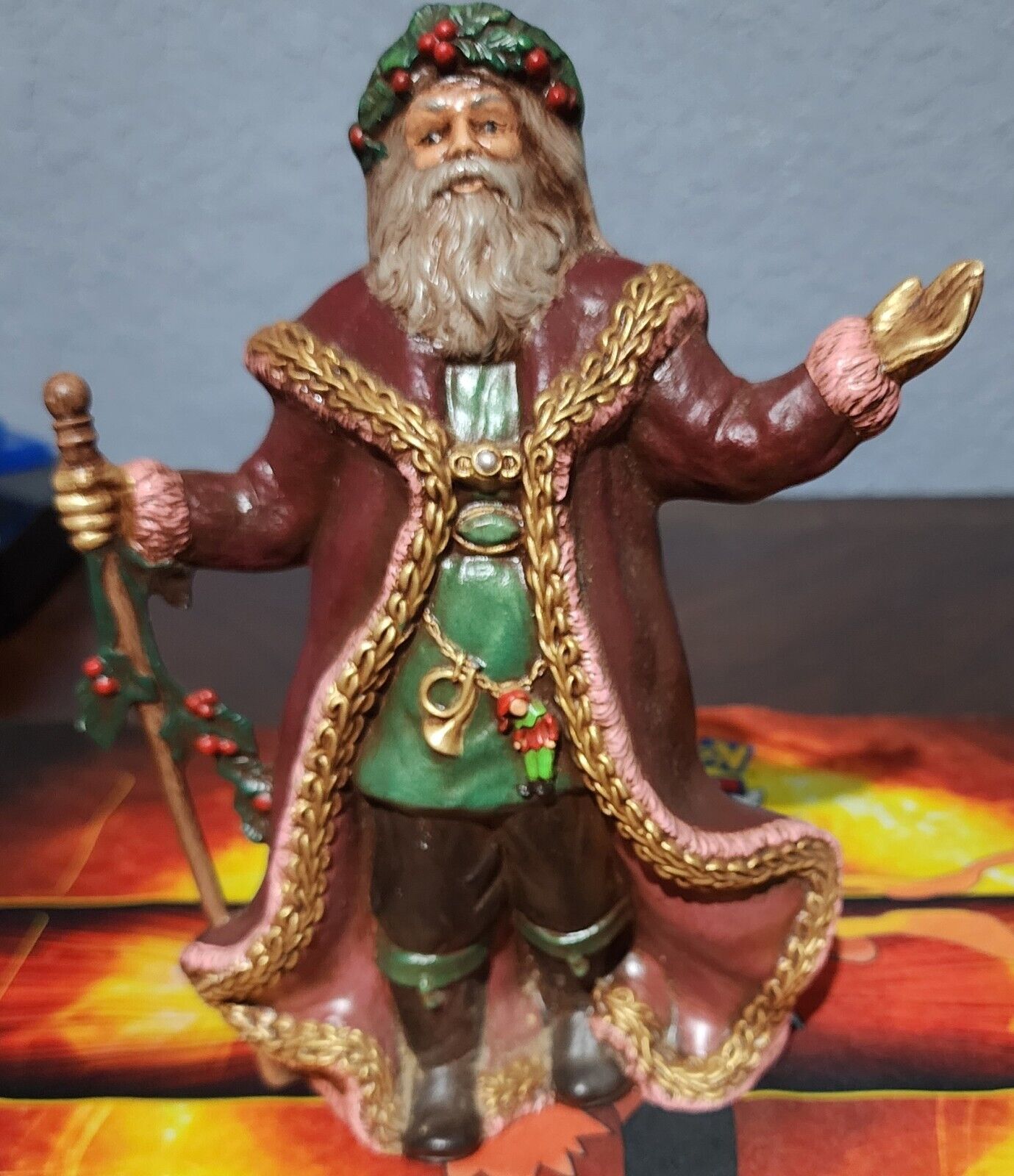Santa Claus Figurine Christmas Decoration Russian Hand Painted Ceramic
