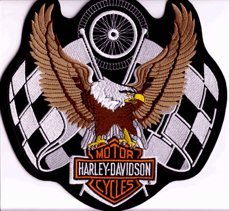 HARLEY DAVIDSON RARE RACING EAGLE PATCH (XXL) - EMBROIDERED PATCH