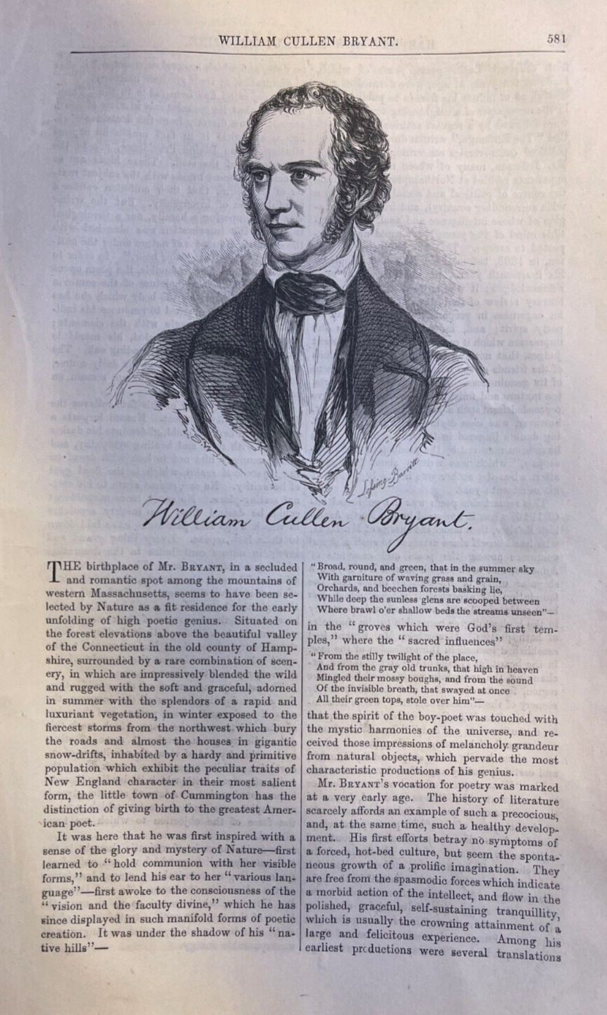 1851 Author William Cullen Bryant