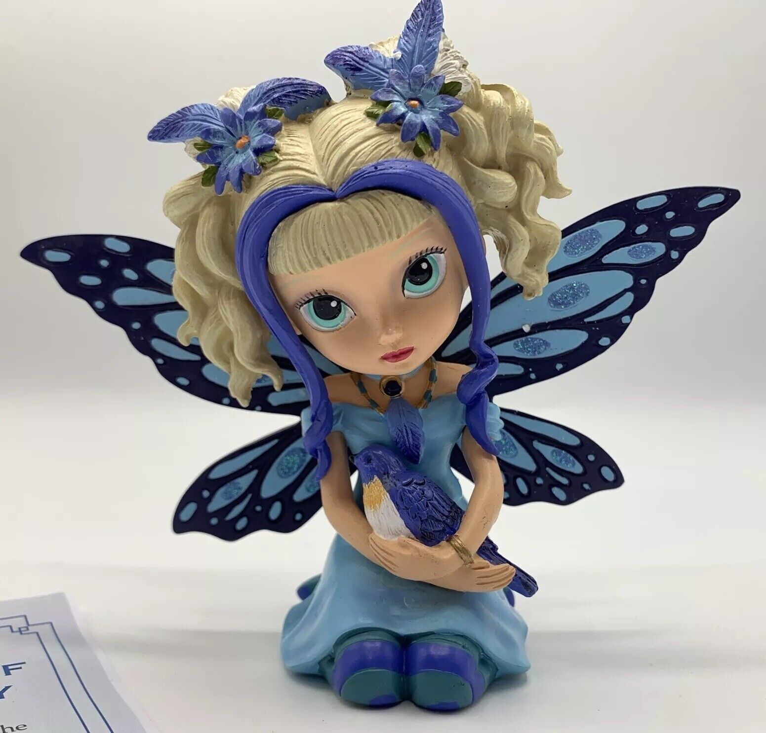 The Hamilton Collection Bluebird Beauty Darling Songbird Fairy Bird Figurine 4\