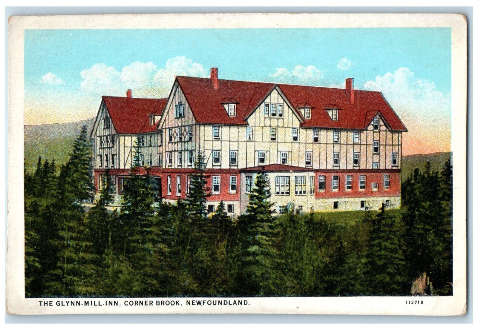 Corner Brook Newfoundland Canada Postcard The Glynn Mill Inn c1930\'s Vintage
