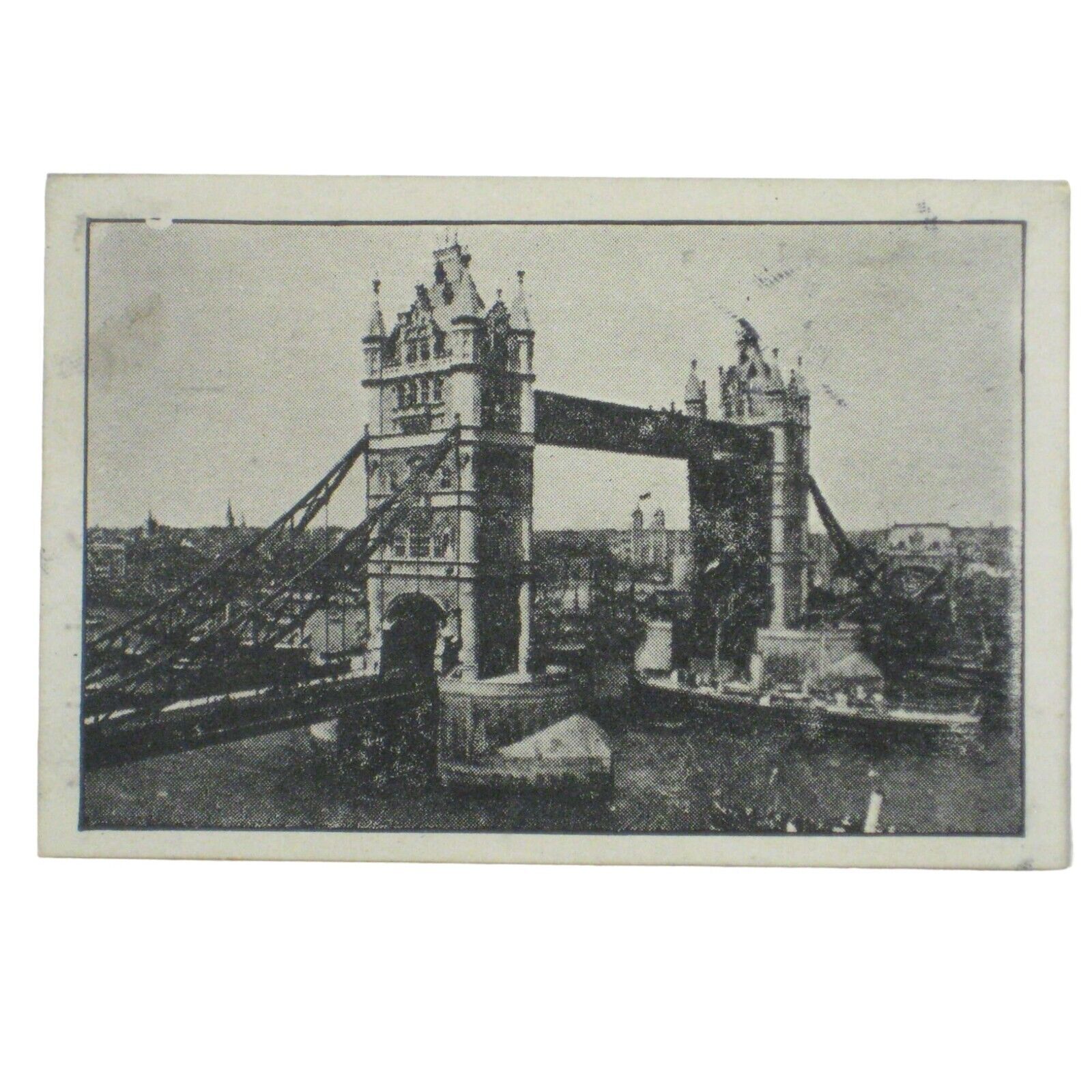 Tower Bridge London England Miniature Postcard USED Punch Puppet Stamp