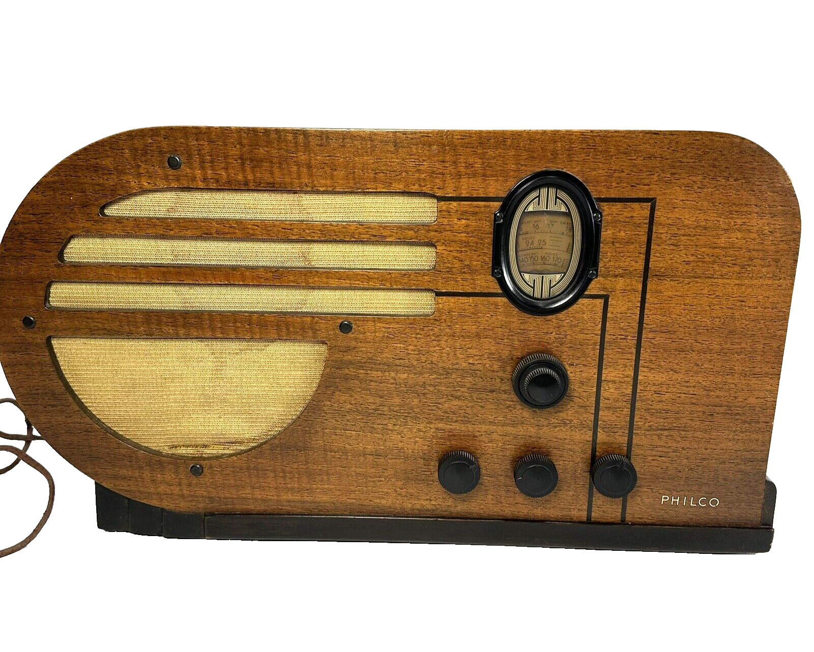 1937 Vintage Philco Model 37-610 Tube am / Shortwave Radio Wood READ