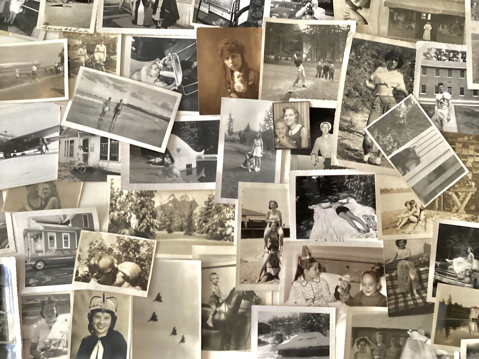 Lot Of 50 GREAT FOUND Vintage B&W Photographs Snapshots Antique Variety Booth