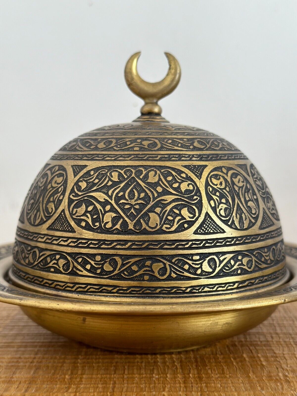 Very Special Hand Workmanship TURKİSH Authentic COPPER Dome Sugar Bowl
