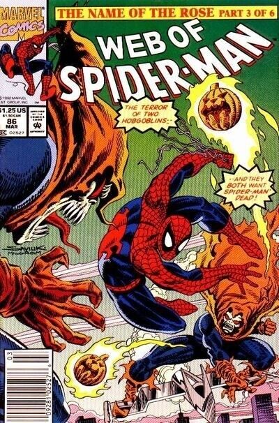Web of Spider-Man (1985) #86 1st Appearance of Demogoblin VF-. Stock Image