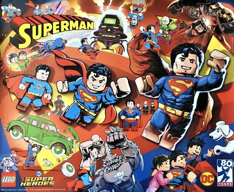 LEGO Superman DC & Marvel Super Heroes 2018 Comic-Con SDCC 16x20 poster set of 2