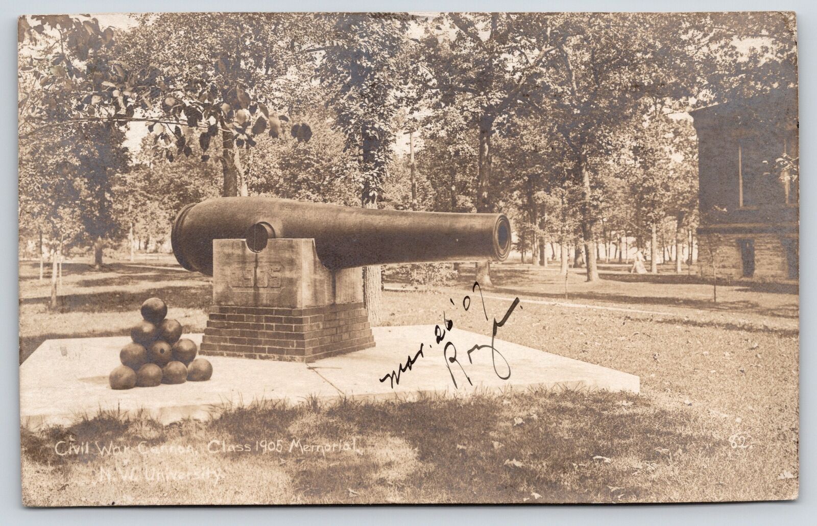 Evanston IL~Northwestern University Class of 1905 Civil War Cannon~Child\'s RPPC