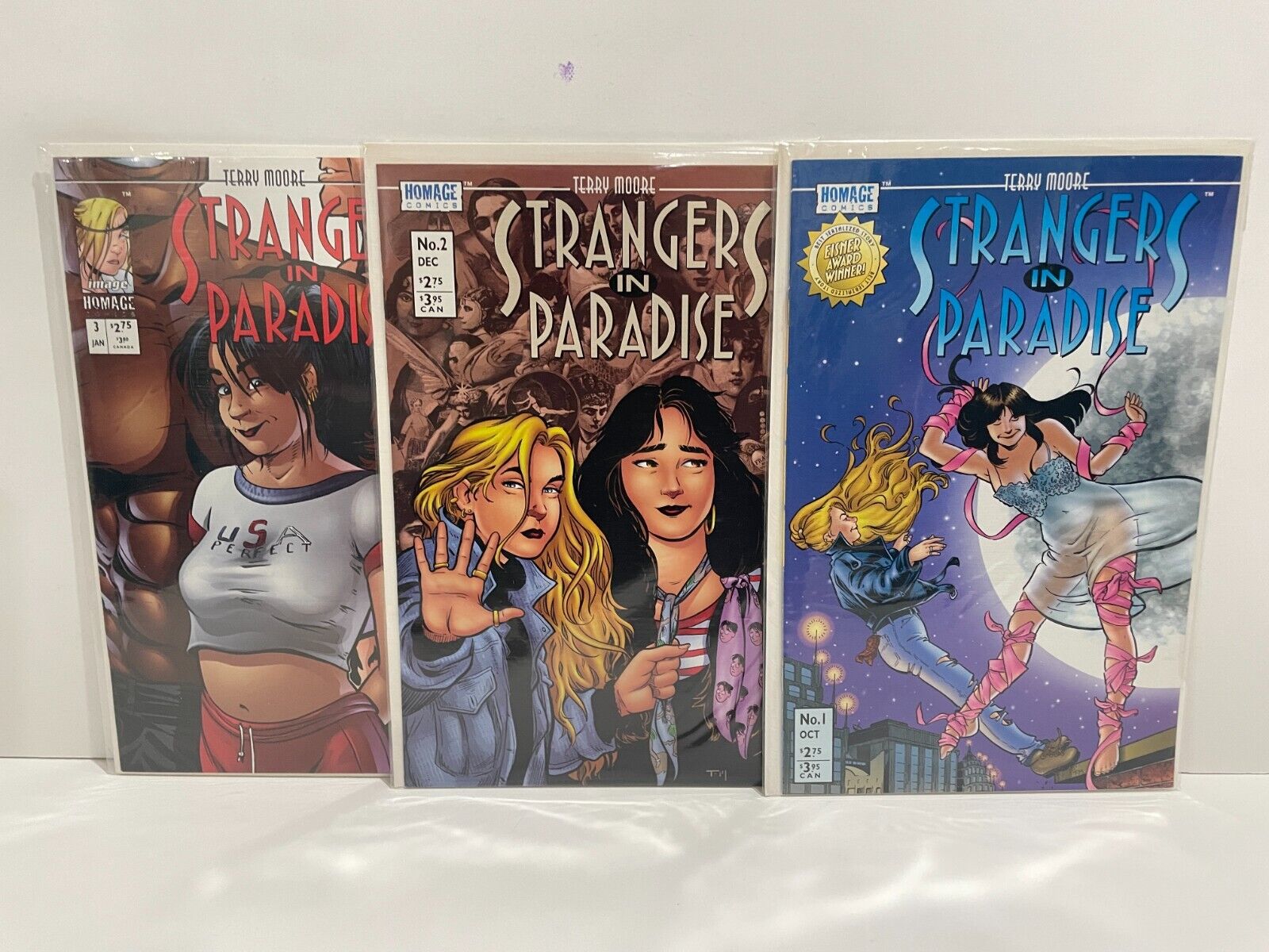 Strangers In Paradise Vol 3 #1 #2 #3 Terry Moore Homage Comics High Grade 1996