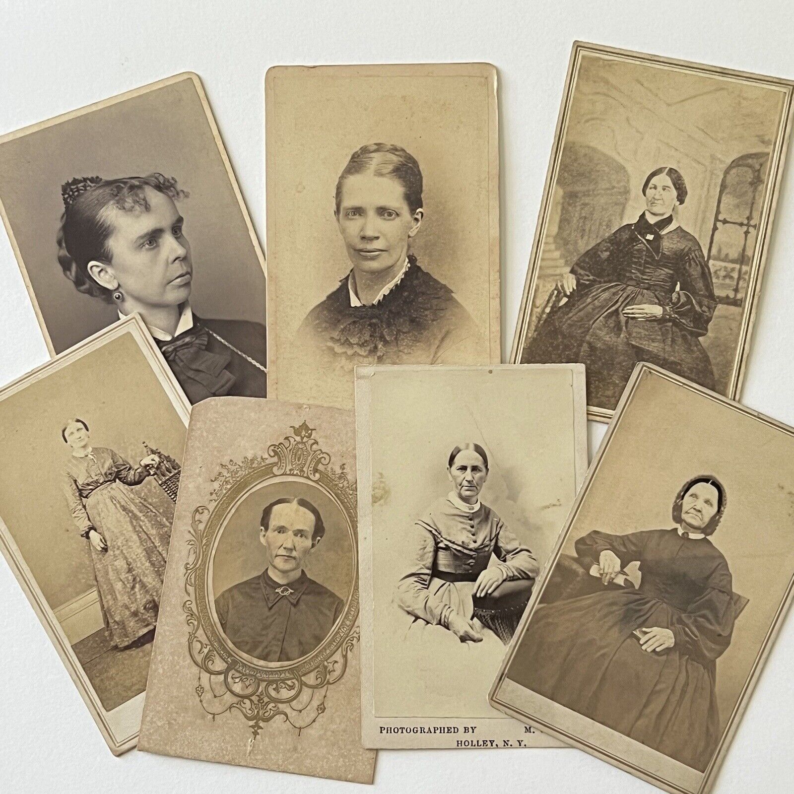 Antique CDV Photograph Lovely Women Mature Variety Lot Of 7