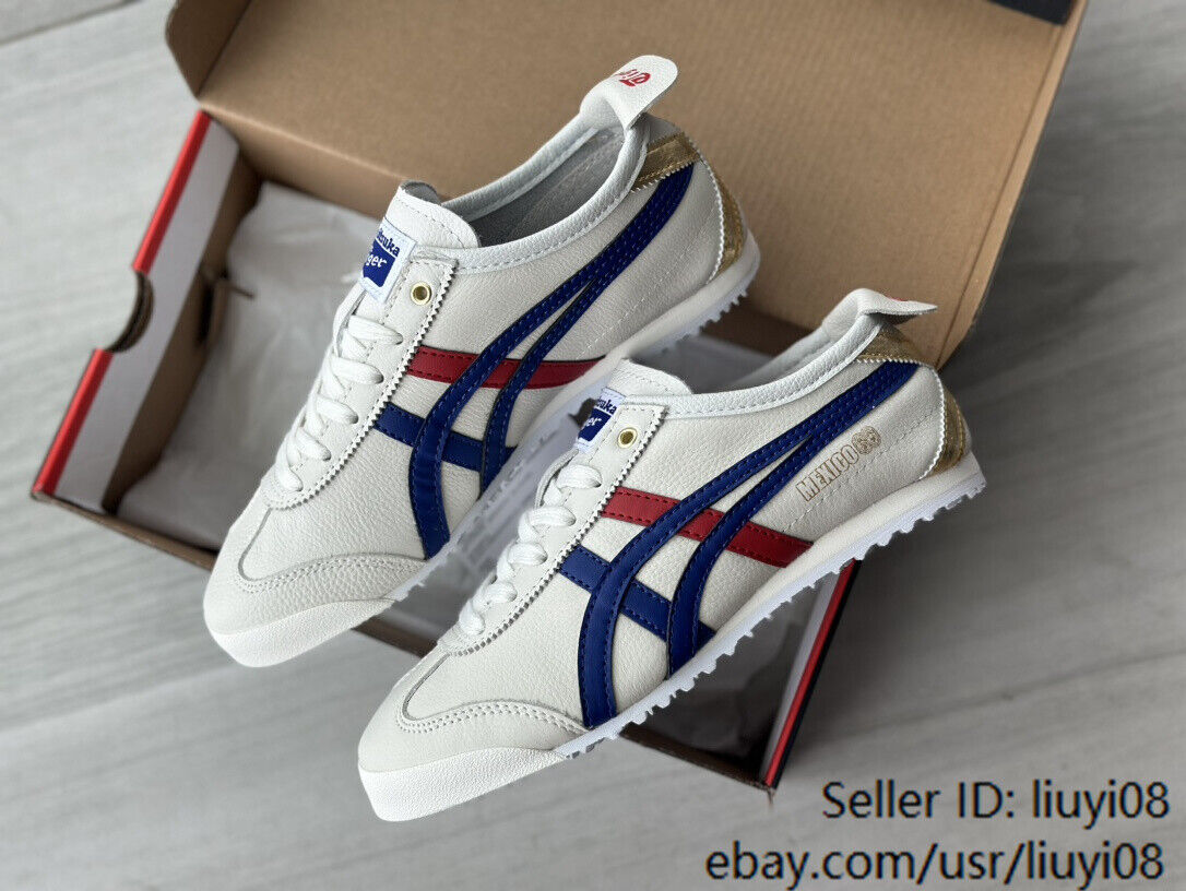 2024 Onitsuka Tiger MEXICO 66 Classic Unisex Shoes White/Blue Red Retro Sneakers