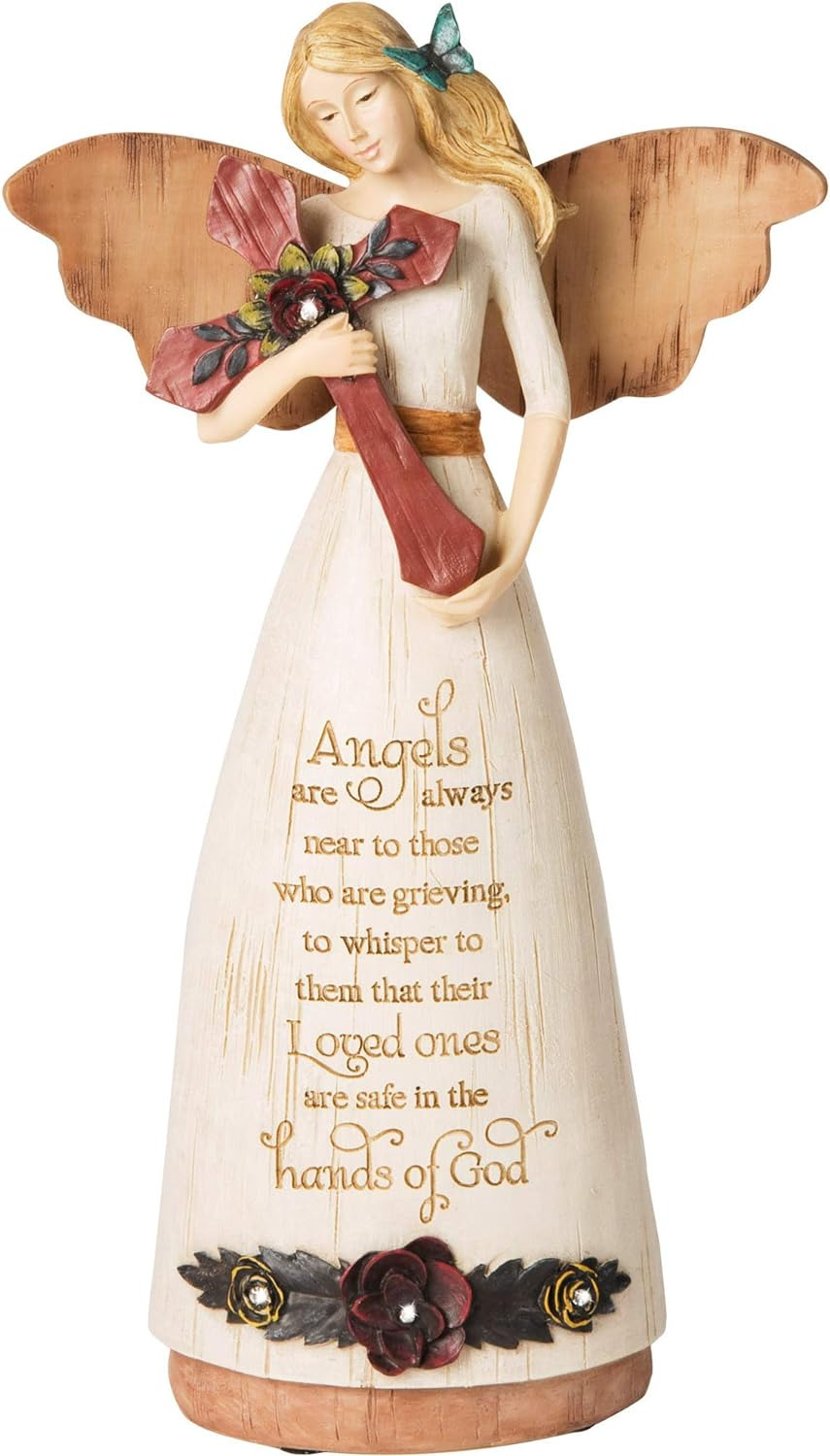 02969 Sympathy Angel Figurine, 9-Inch, Ivory