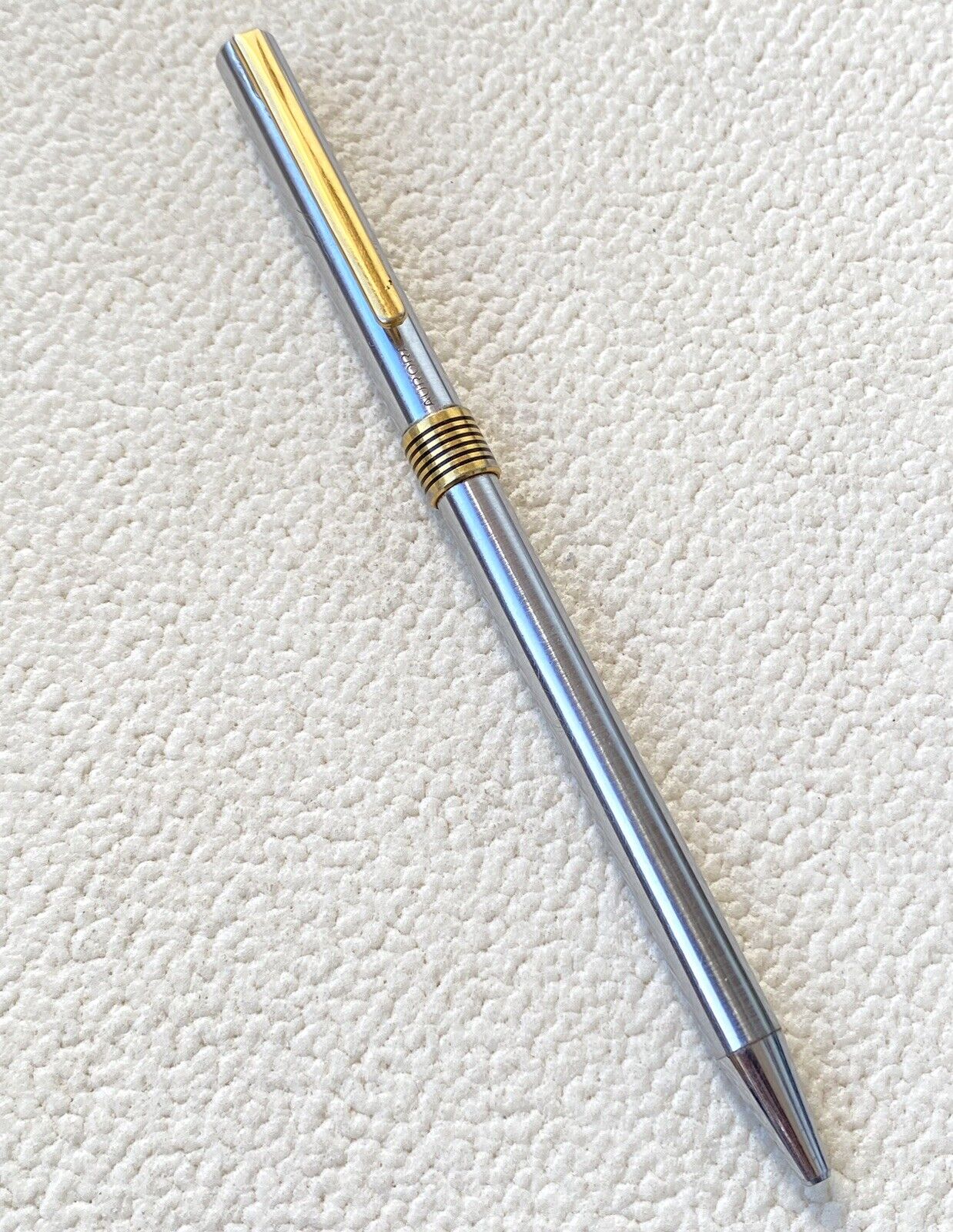 Aurora Pencil Hastil silver lacquer ballpoint pen Vintage Pen Italy two tone