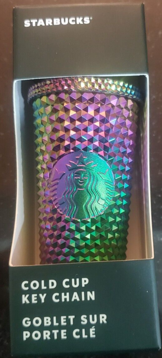 Starbucks Oil Slick Studded Tumbler Keychain Ornament Fall 2023 Great FOR GIFT
