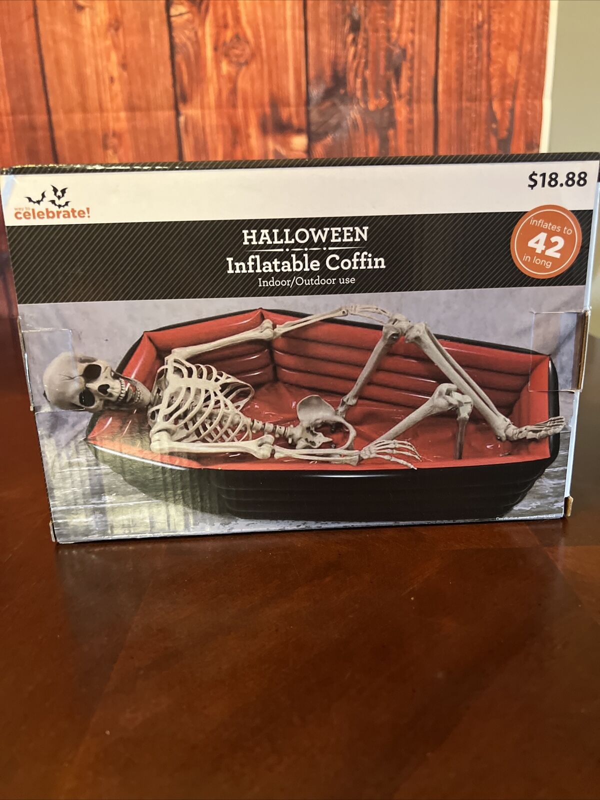 WAY TO CELEBRATE HALLOWEEN AIRBLOWN INFLATABLE 42 INCH INFLATABLE COFFIN 