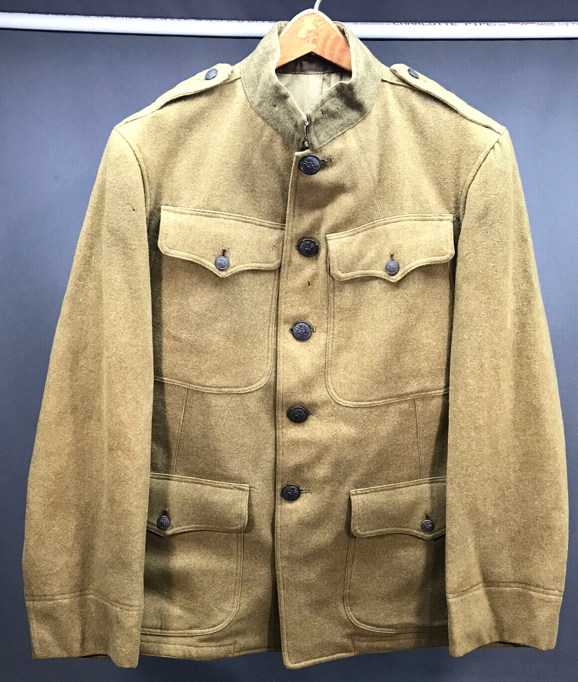 c.1916 WWI U.S. Army AEF Uniform Jacket - Named to A. V. LUTZ - Wool Military