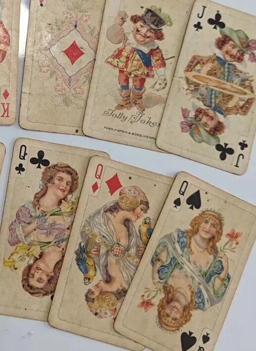 Antique Ferd Piatnik Sons Playing Cards Victorian Vienna 1930s Double Deck 107