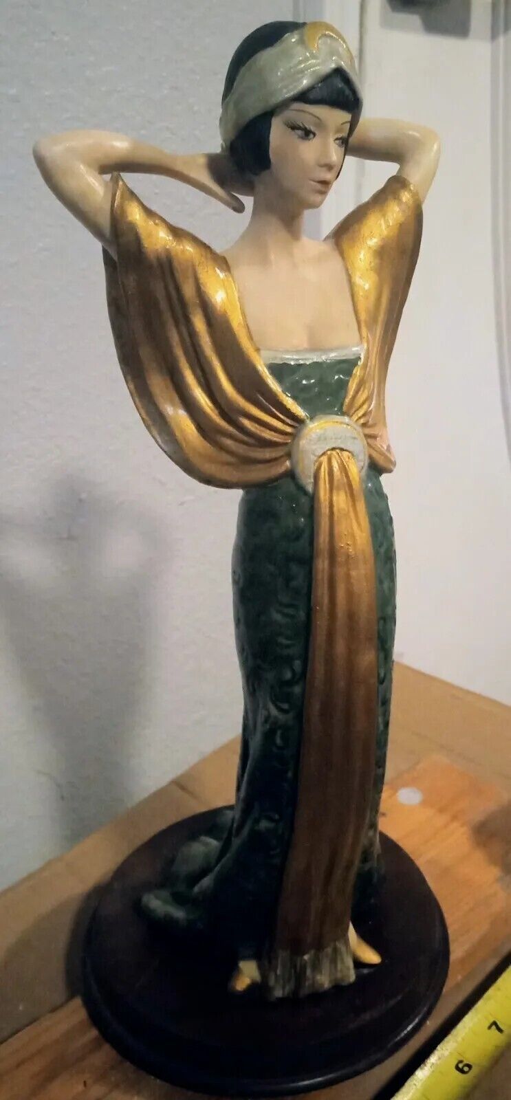 Vintage Flapper Girl Figurine Signed Pucci