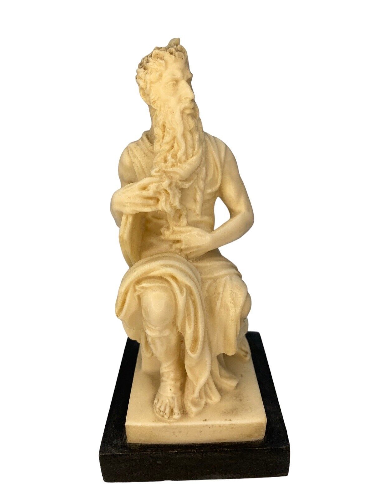 Statue Michaelangelo's Moses Resin Vintage Italian Prophet A. SANTINI Italy