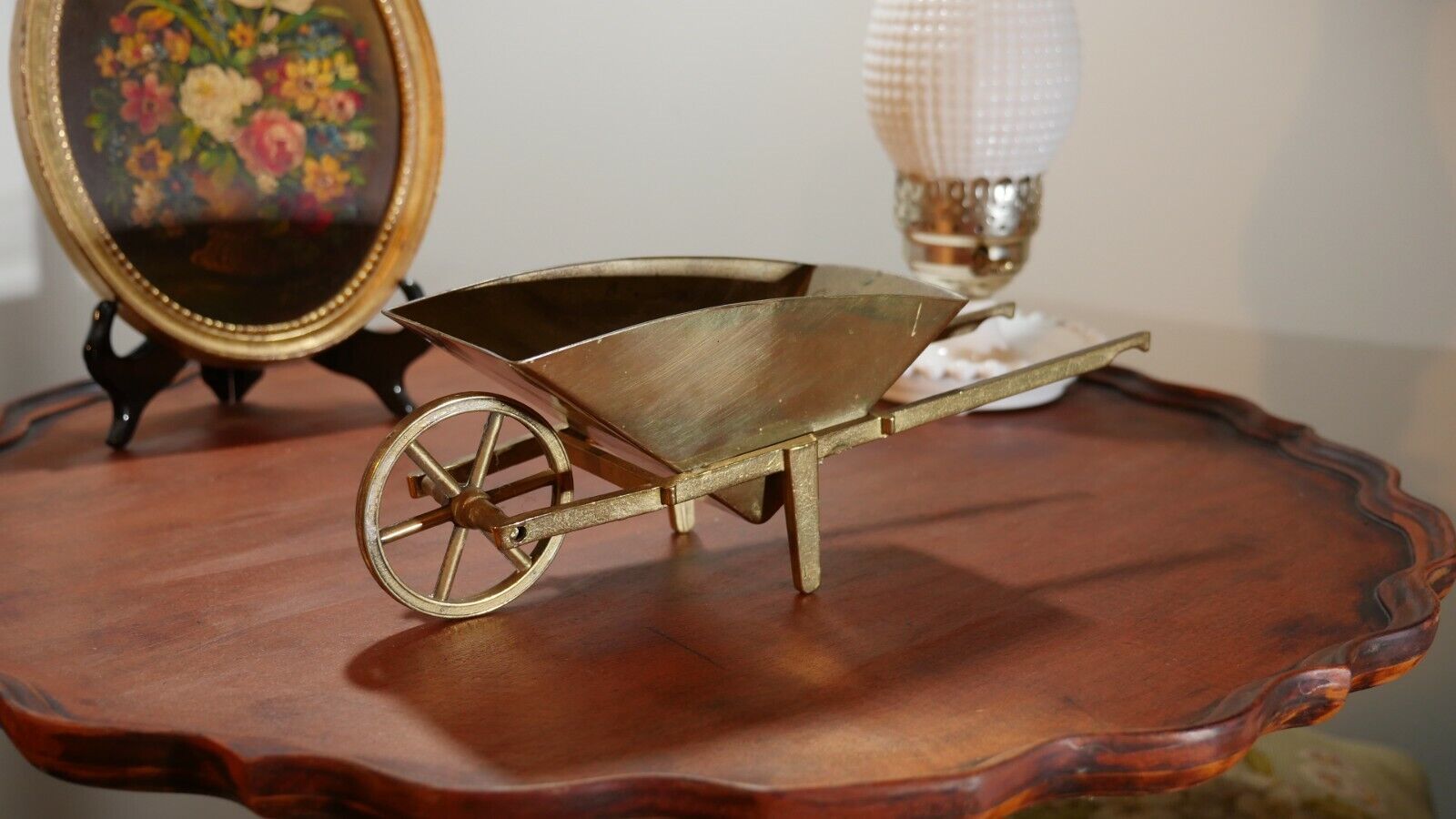 The Cutest Vintage Brass Mini-Wheelbarrow (works)