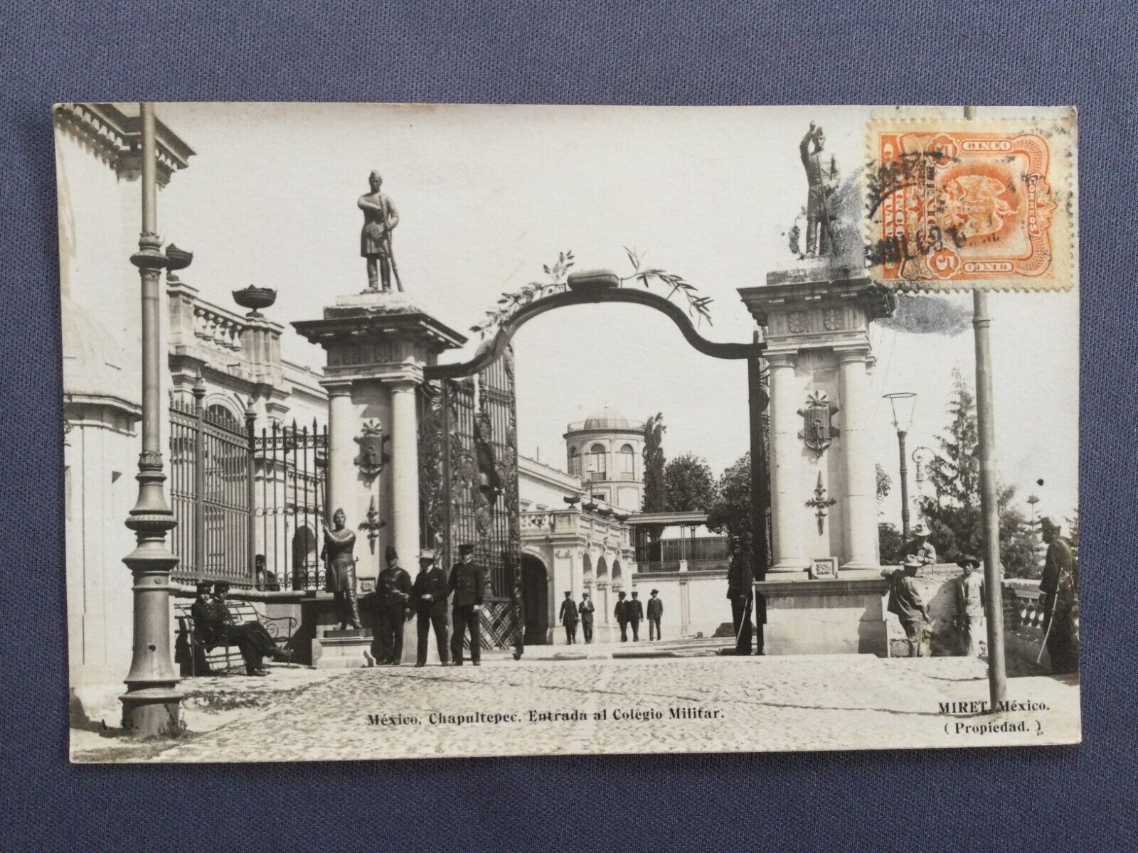 ±1909 Postcard MEXICO CHAPULTEPEC Entrada al Colegio Militar Military College