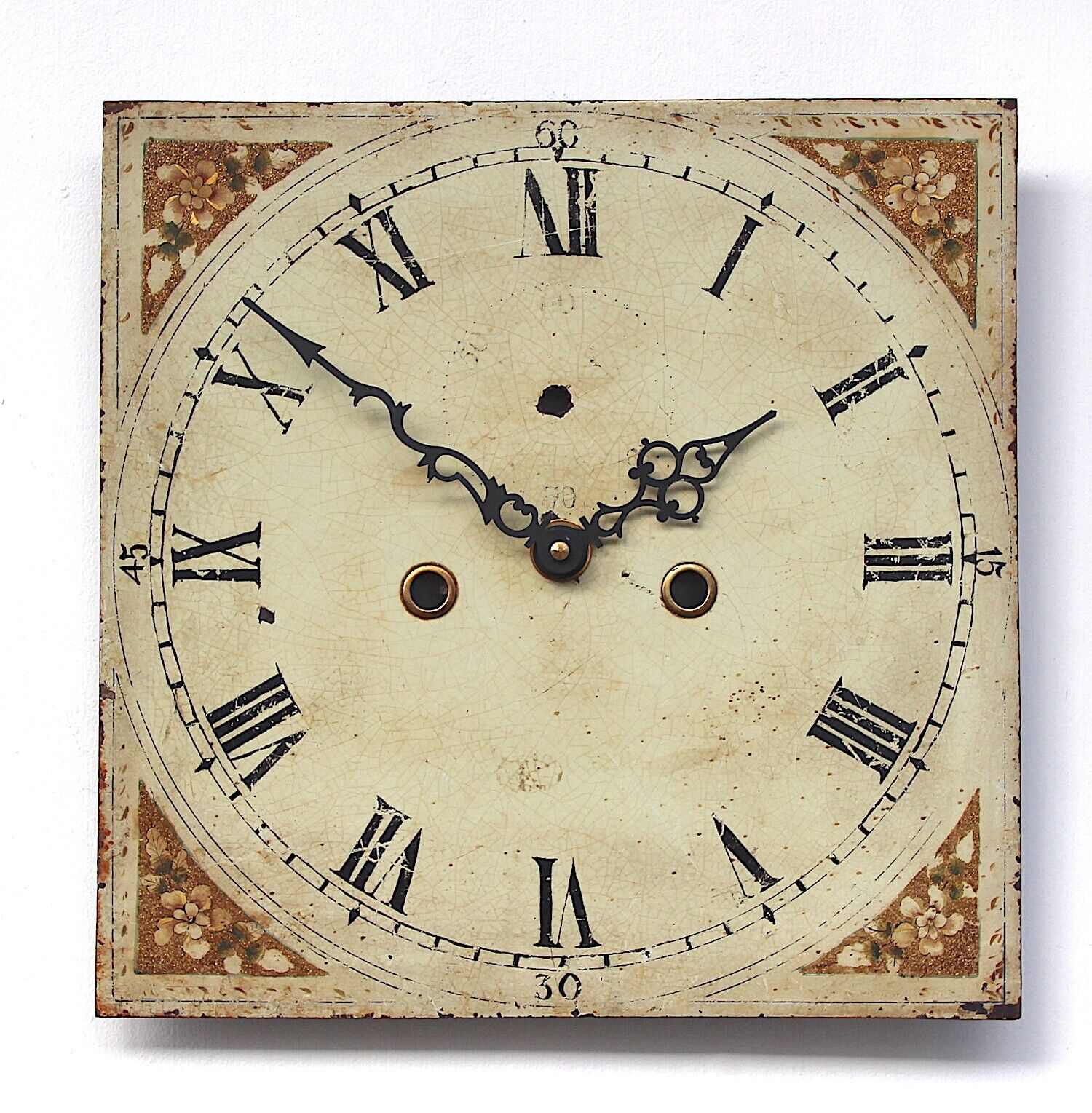 Grandfather/longcase iron clock dial. Late 18th century. Original. C.1795-1825