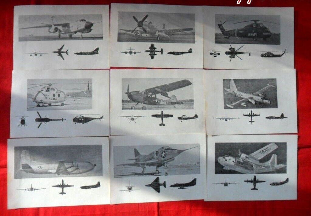 CHINA 1960s US Fighter Aircraft Recognition Card Set of 27