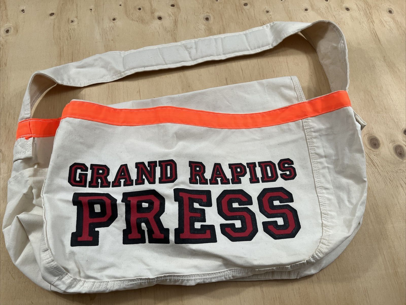 Grand Rapids Press News Newspaper Carrier Paper Route Canvas Bag Vtg Michigan