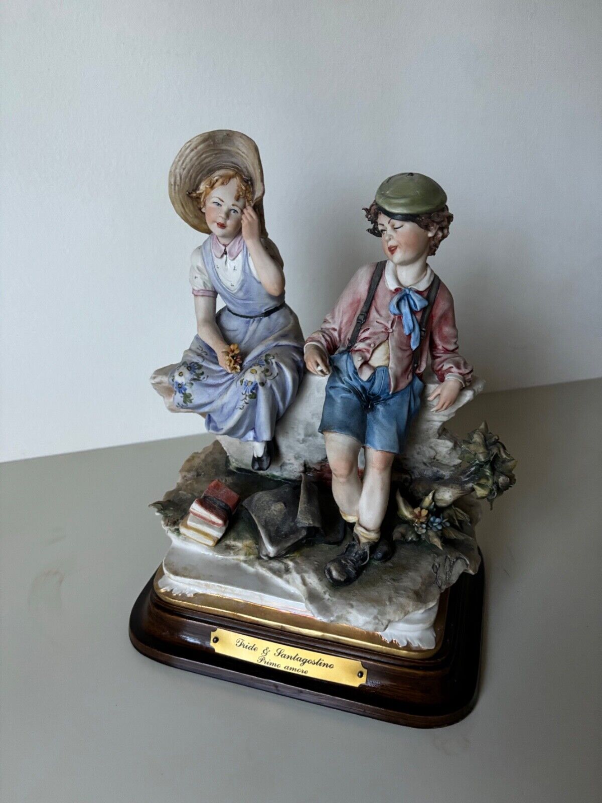 Jride & Santagostino Primo amore/Italian Old Porcelain Figurine/ 7.5 “x 9.5 \