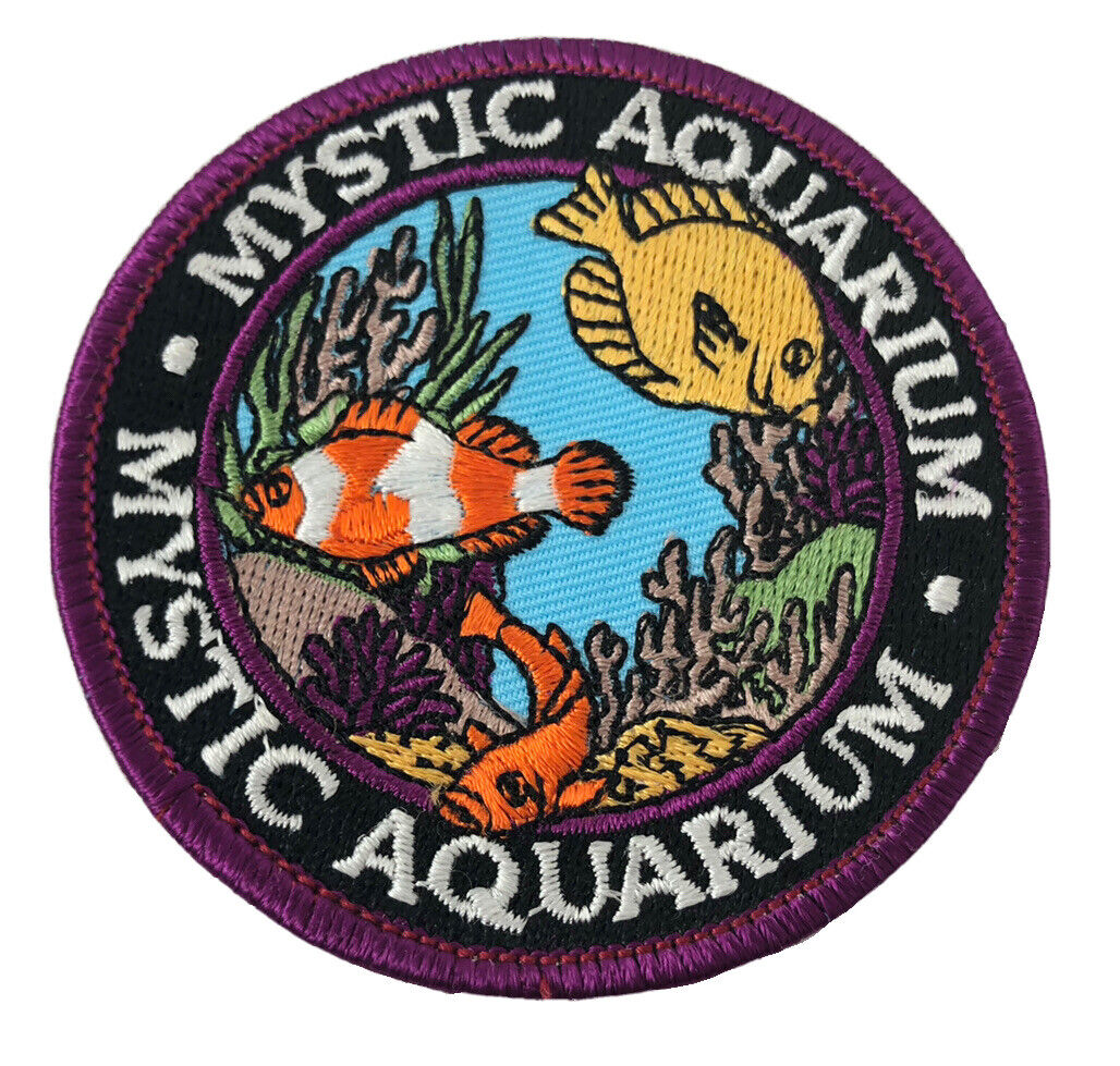 Mystic Aquarium tropical fish souvenir patch Mystic Connecticut  CT Marinelife