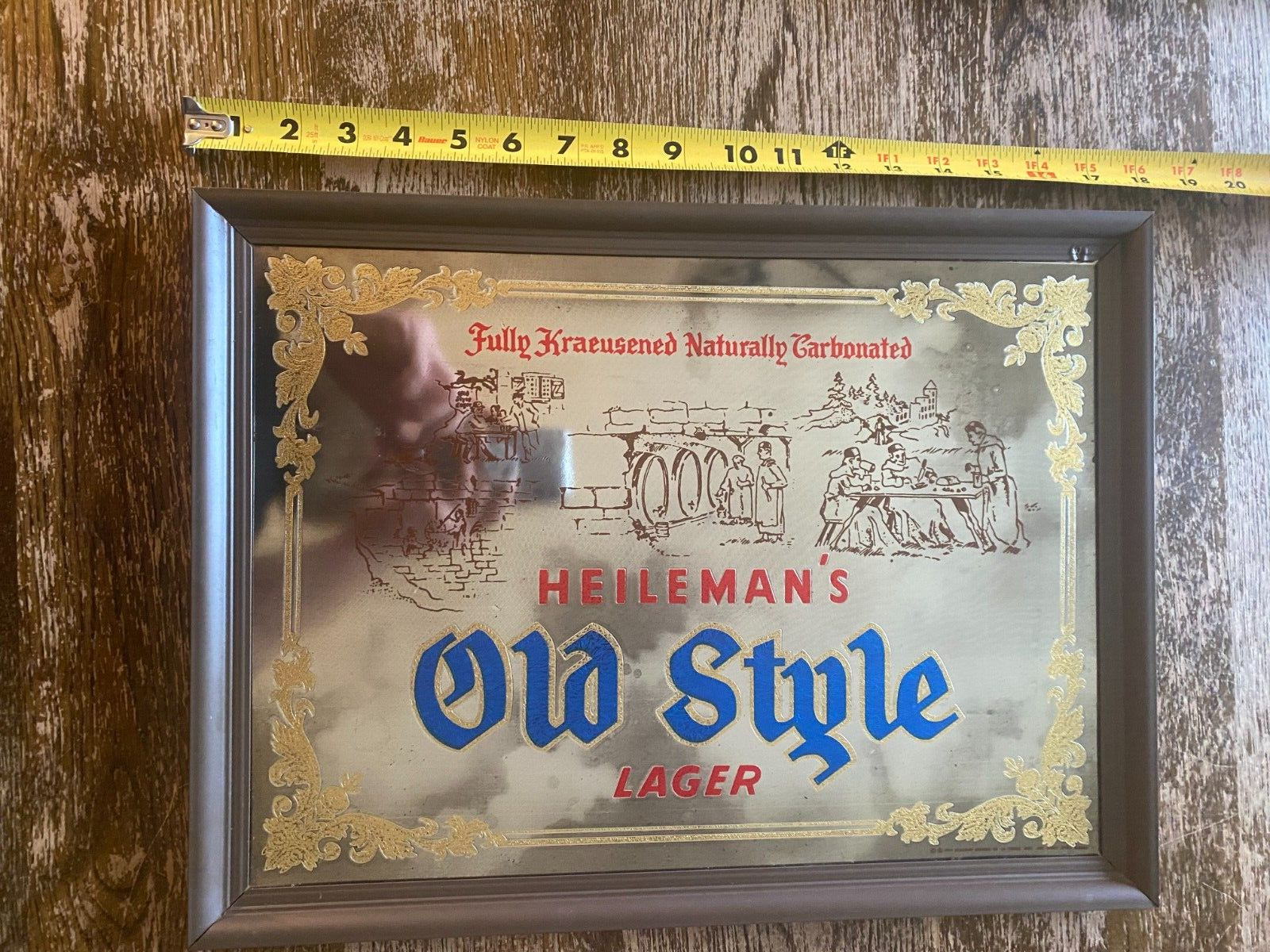 *RARE* 1976 Heileman\'s Old Style Lager Beer Sign Reflect 18\