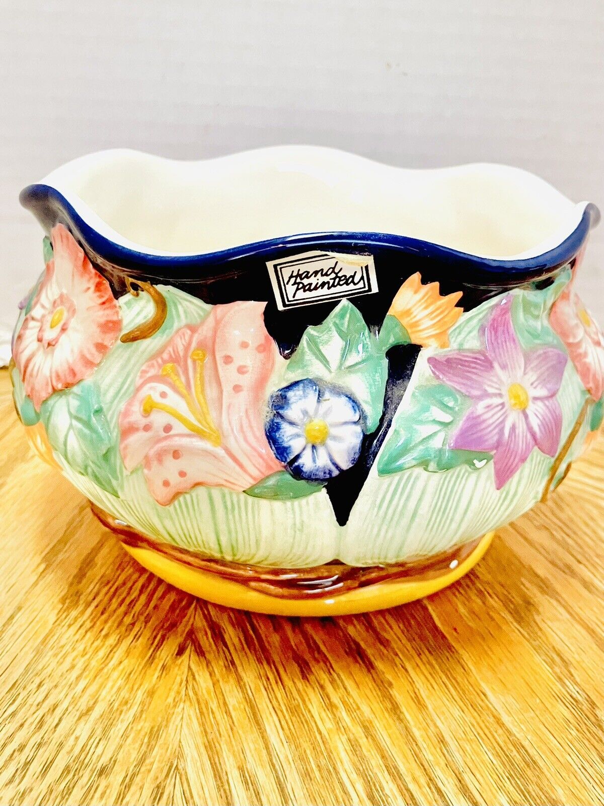 Fitz & Floyd 1994 Spring Floral Ceramic Trinket Bowl Hand Painted 4X6