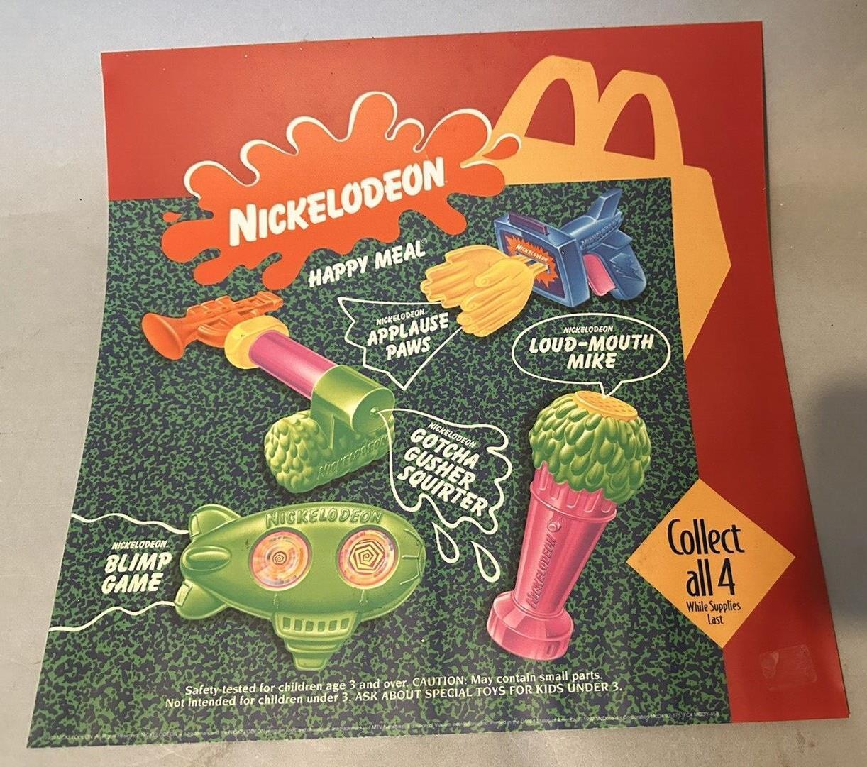 Vintage McDonald’s Happy Meal Nickelodeon Translite Advertising Sign