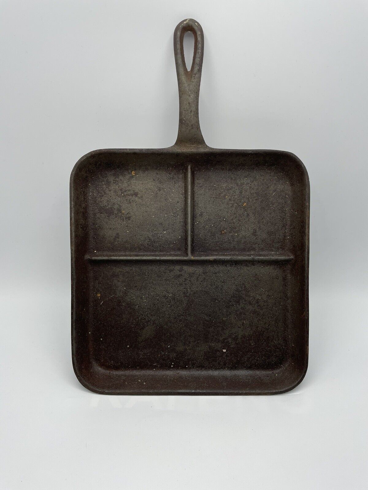 Unmarked Lodge Cast Iron Divided Breakfast Skillet - RESTORED