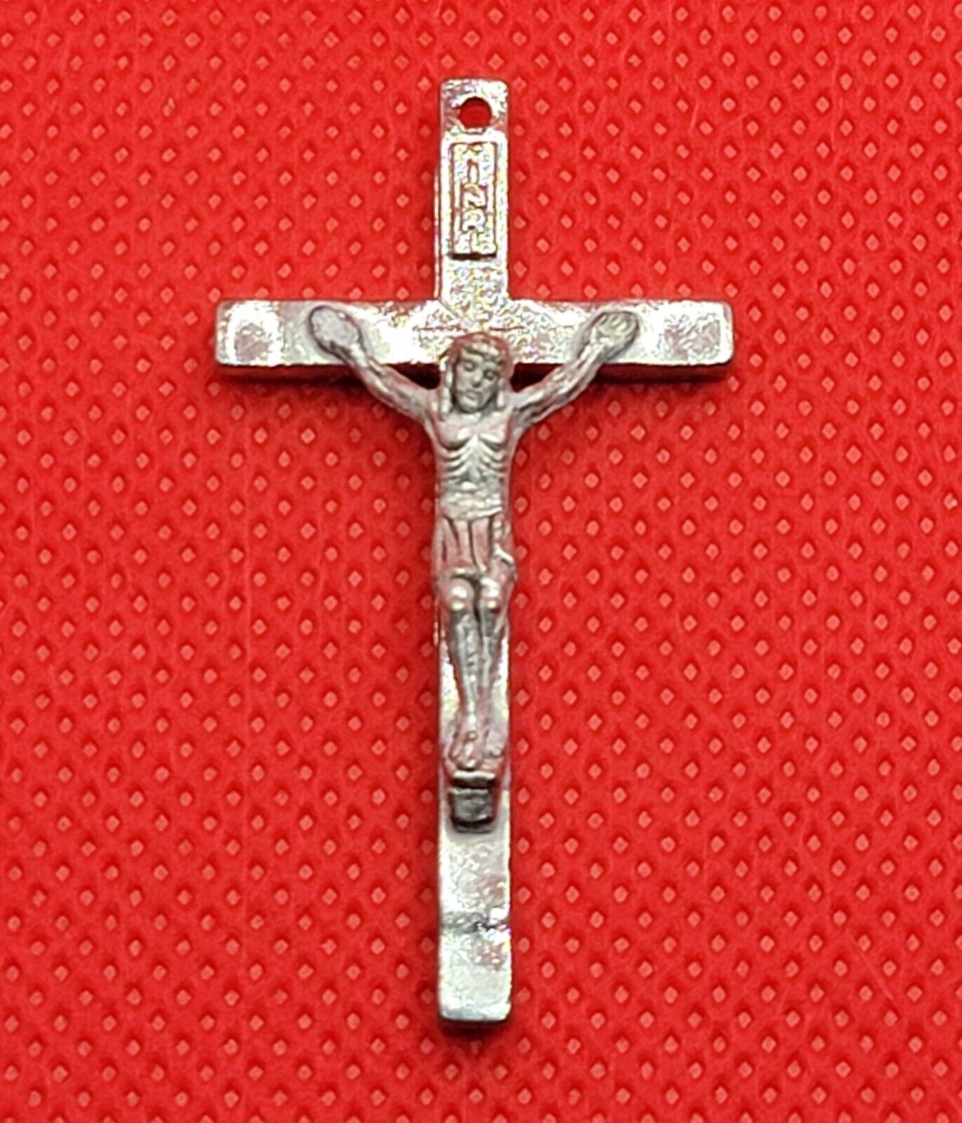 Vintage Cross Crucifix Jesus Silver Tone Italy 