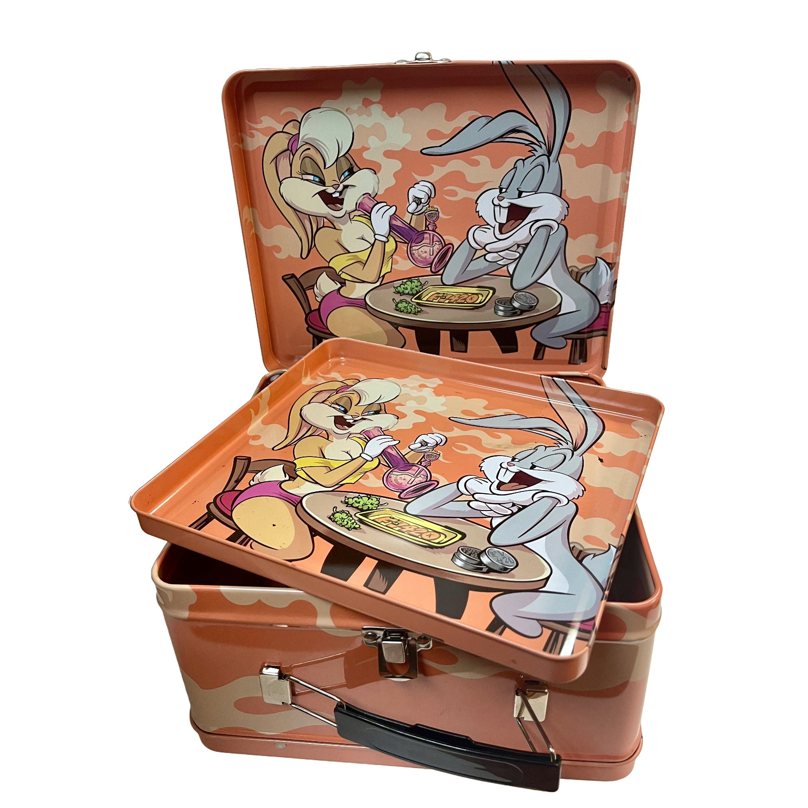 Metal Stash Box Lola Bunny with Rolling Tray  Cute Lunch Box style Collectibles