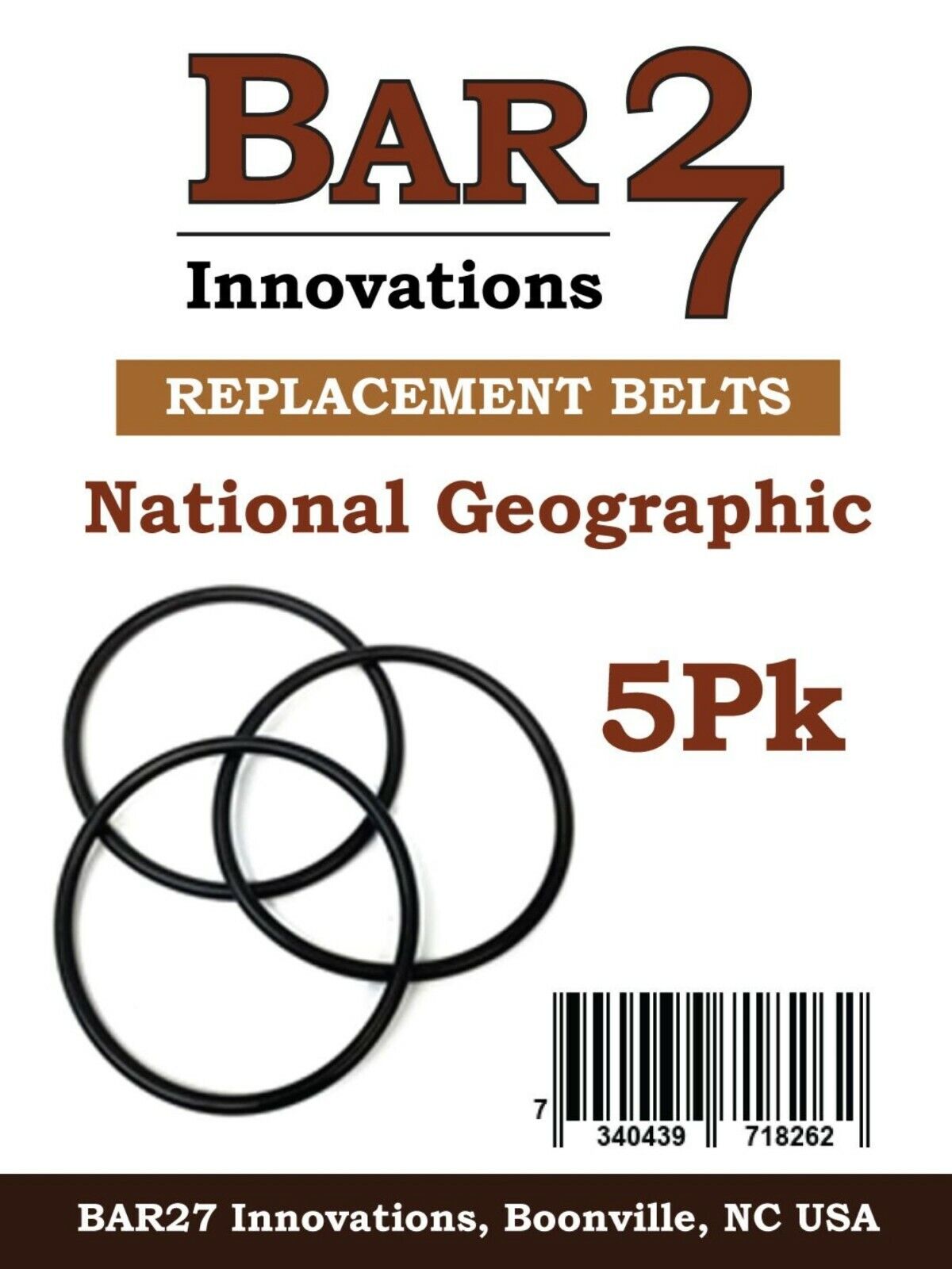 5 PACK Replacement Drive Belts for NATIONAL GEOGRAPHIC Pro & Hobby Rock Tumblers