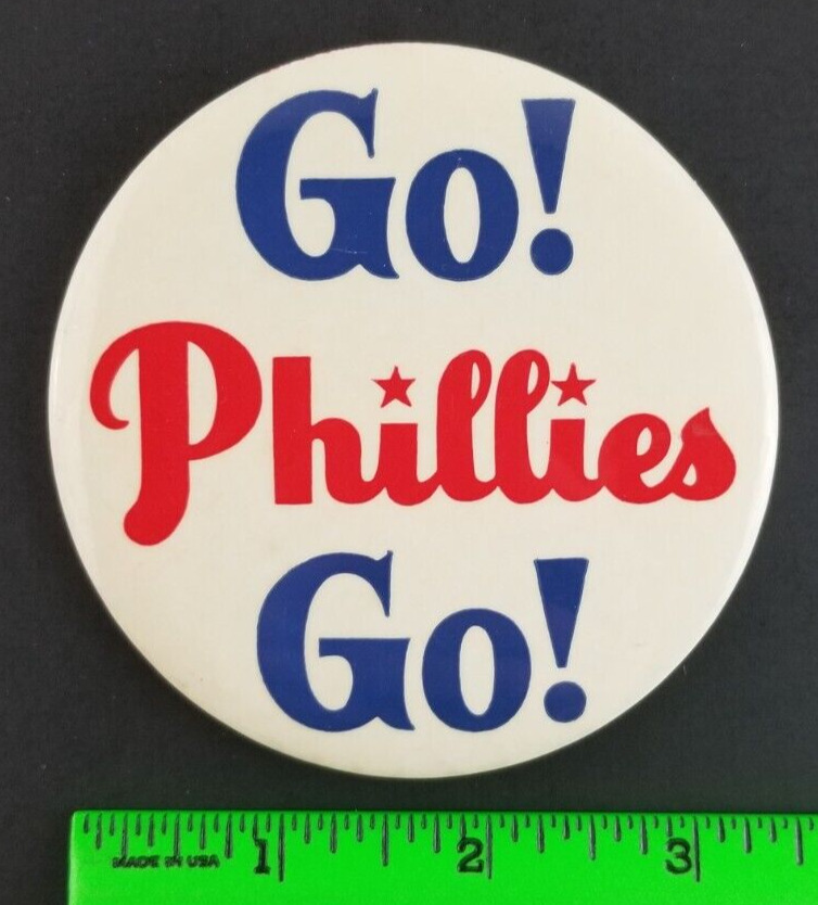 Vintage 1964 Go Philadelphia Phillies Baseball Pinback Pin