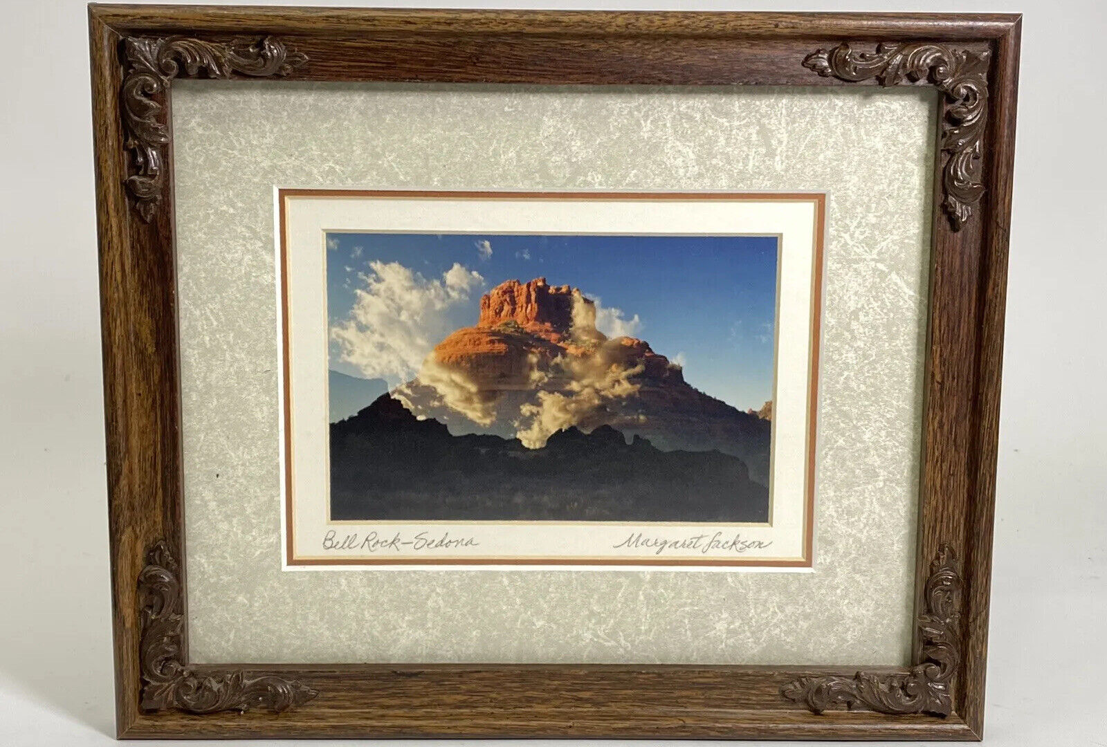 Margaret Jackson Bell Rock Sedona Framed / Signed Photograph Vintage Landscape