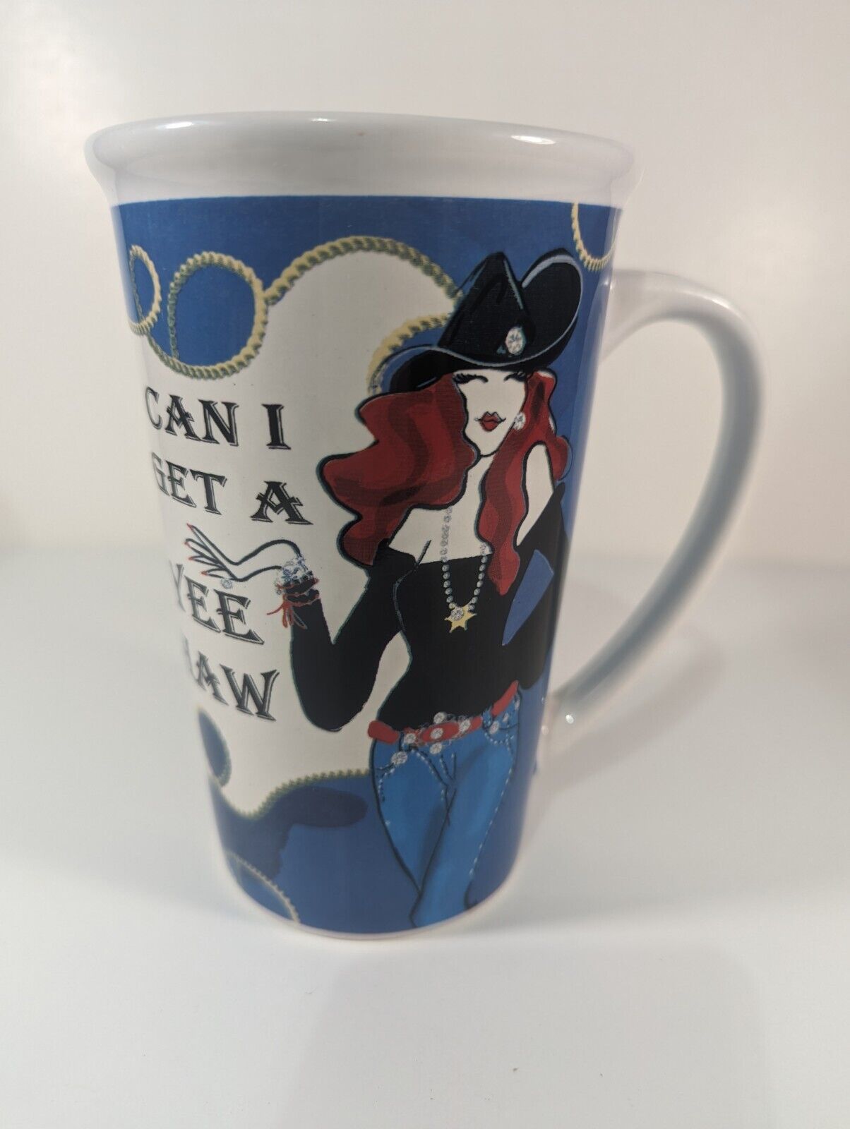 Can I Get a Yee Haw Tall Coffee Mug 20 oz - Working Girls Design - Cow Girl Cup