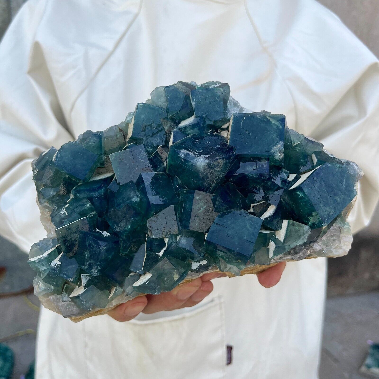 5.5LB Natural super beautiful green fluorite crystal mineral healing specimens